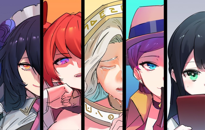 may of doom, poi, andvari, ramiel, and nicky tracy (last origin) drawn by jam_(nandade)