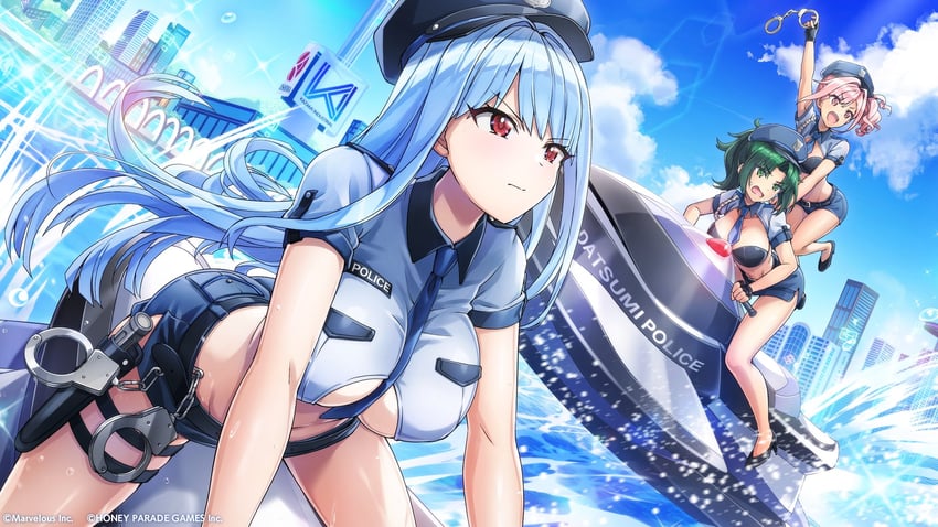 nayuki hiori, harunami anri, and urami kana (dolphin wave) drawn by ootomo_takuji