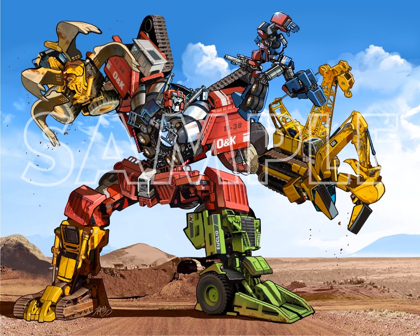 optimus prime and devastator (transformers and 1 more) drawn by kamitoge_supino