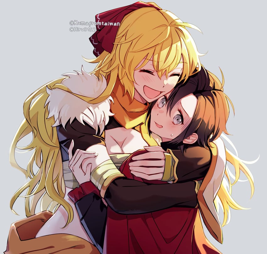 ruby rose and yang xiao long (rwby) drawn by hiru315 and kuma_(bloodycolor)