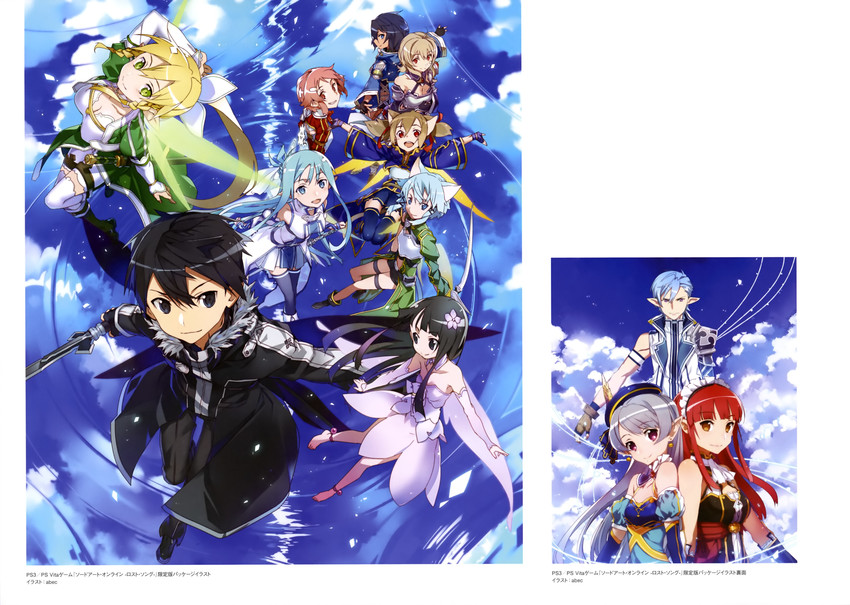 asuna, kirito, sinon, leafa, silica, and 7 more (sword art online and 1 more) drawn by bunbun
