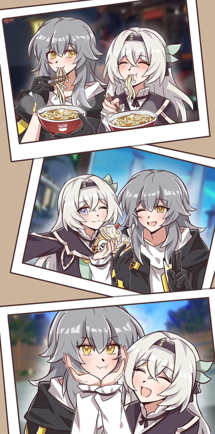 trailblazer, firefly, and stelle (honkai and 1 more) drawn by hsrmangakichi