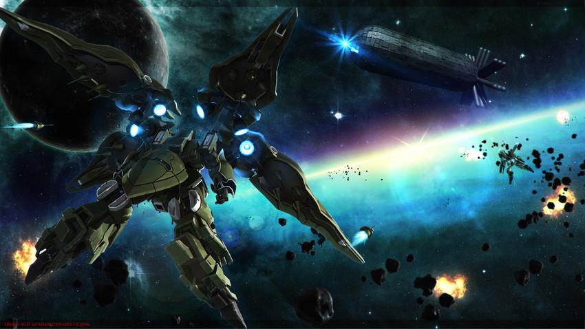 unicorn gundam, kshatriya, and full armor unicorn gundam (gundam and 1 more) drawn by henry1025