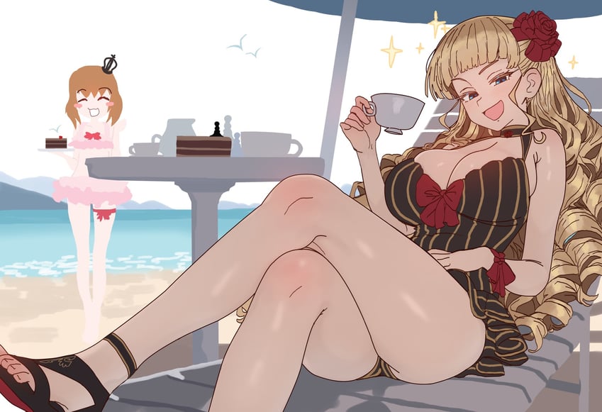 beatrice and ushiromiya maria (umineko no naku koro ni) drawn by ebora