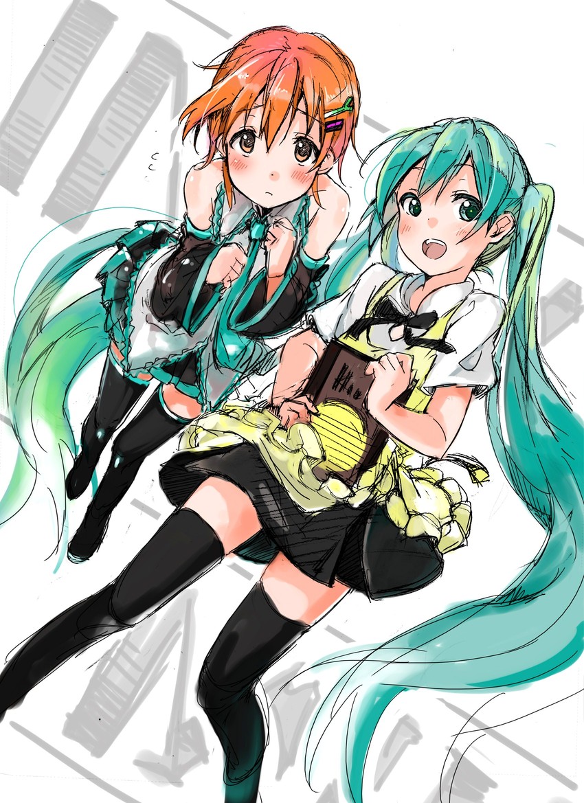 hatsune miku, inami mahiru, and fujita saki (vocaloid and 1 more) drawn by kirisawa_saki