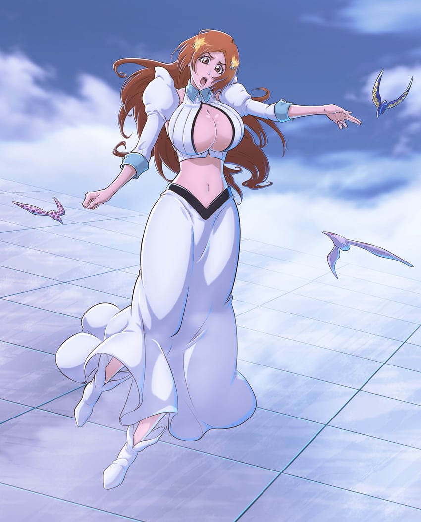 inoue orihime and shun shun rikka (bleach and 1 more) drawn by sonzhondaya