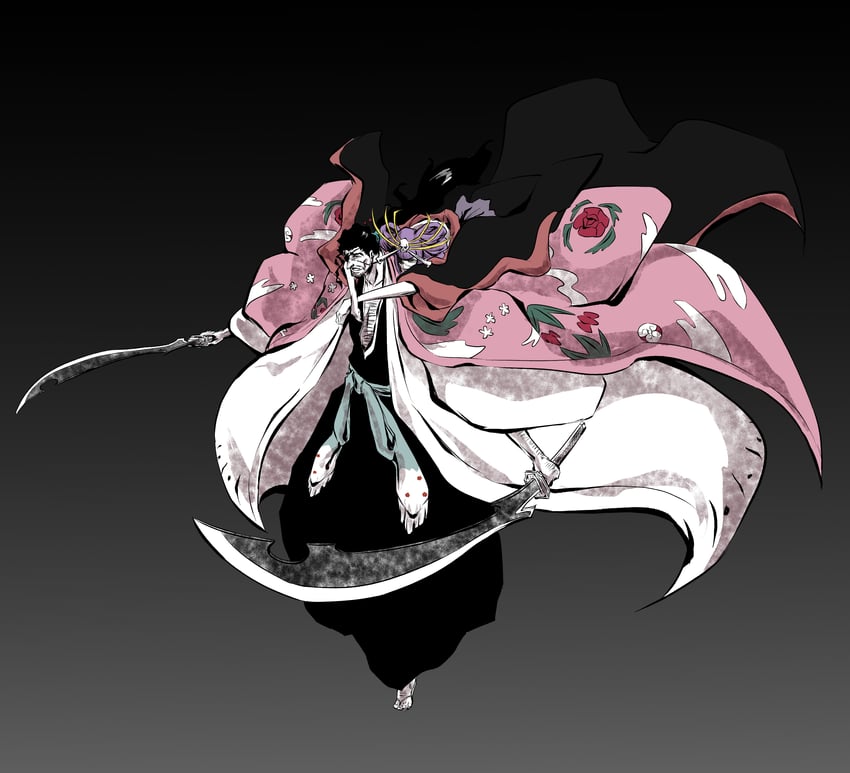 kyouraku shunsui and katen kyoukotsu (bleach and 1 more) drawn by ken_hollow