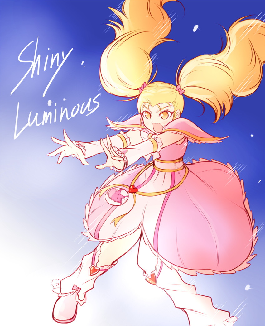 kujou hikari and shiny luminous (precure and 2 more) drawn by arakawa_tarou