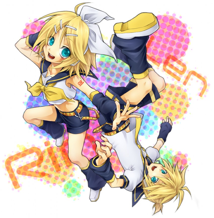 kagamine rin and kagamine len (vocaloid) drawn by ueno_tsuki