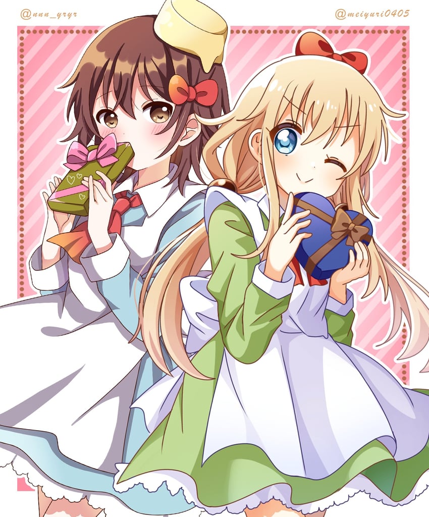 toshinou kyouko and funami yui (yuruyuri) drawn by mei-chan_(meiyuri0405) and nnn_yryr