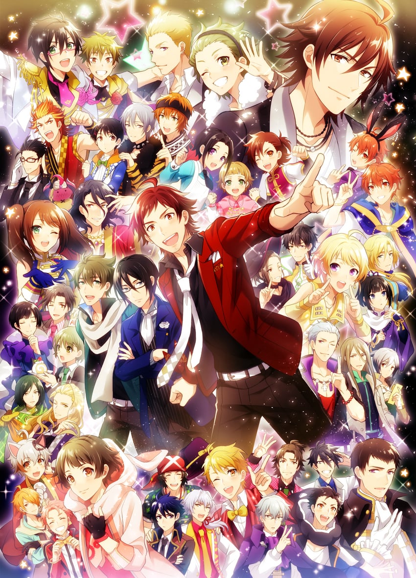 akizuki ryo, mizushima saki, amagase touma, himeno kanon, pierre bichelberger, and 42 more (idolmaster and 1 more) drawn by shiron_(shiro_n)