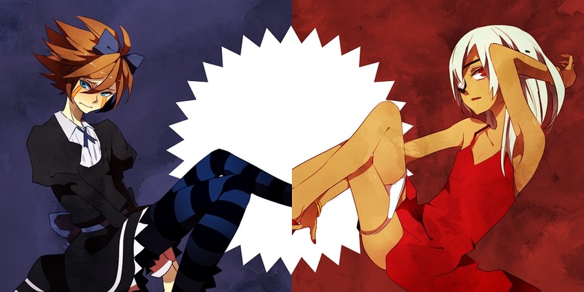 stocking, panty, sakuma jirou, and genda koujirou (panty & stocking with garterbelt and 1 more) drawn by takakura_aki