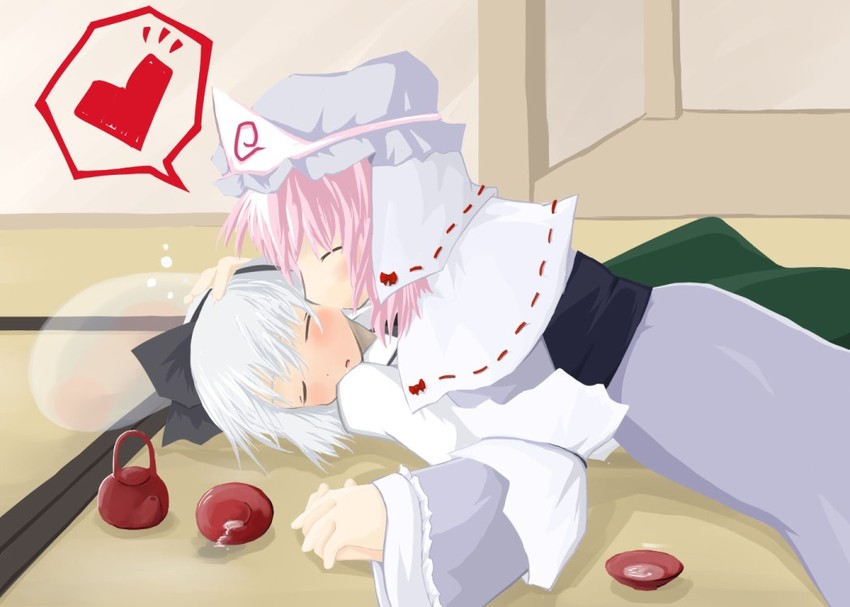 konpaku youmu and saigyouji yuyuko (touhou) drawn by nyoru_(heterochromia)
