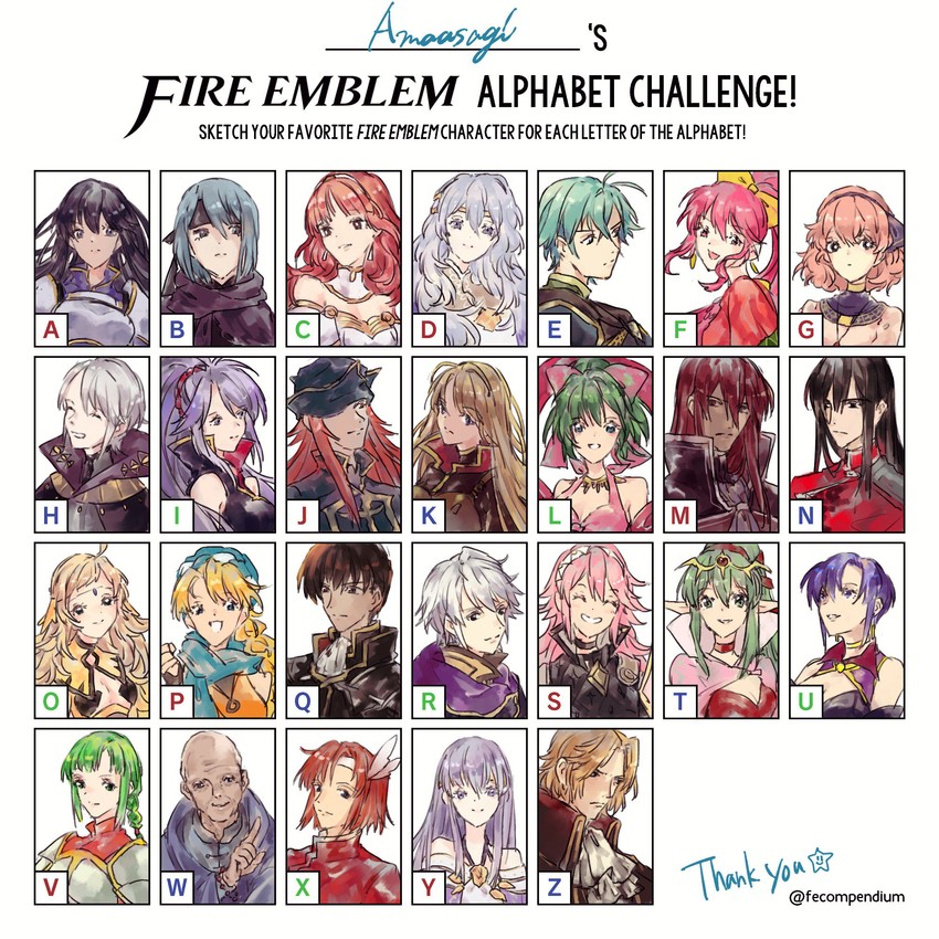 male robin, tiki, julia, celica, ophelia, and 20 more (fire emblem and 8 more) drawn by ama_asagi