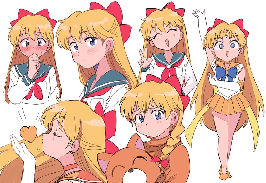 aino minako and sailor venus (bishoujo senshi sailor moon) drawn by tsubobot