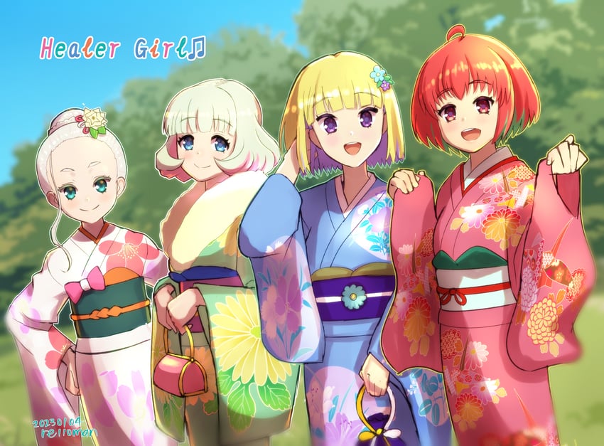 fujii kana, morishima hibiki, itsushiro reimi, and yanagi sonia (healer girl) drawn by it_man