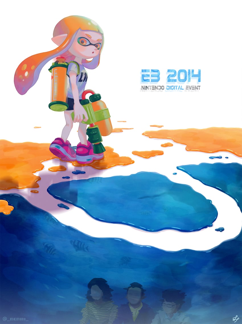 inkling player character, inkling girl, and kaori (splatoon and 1 more) drawn by memi_(gamemix)