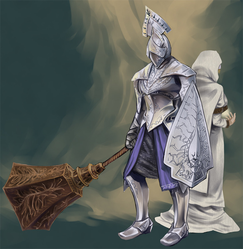 garl vinland and maiden astraea (demon's souls) drawn by asanagi