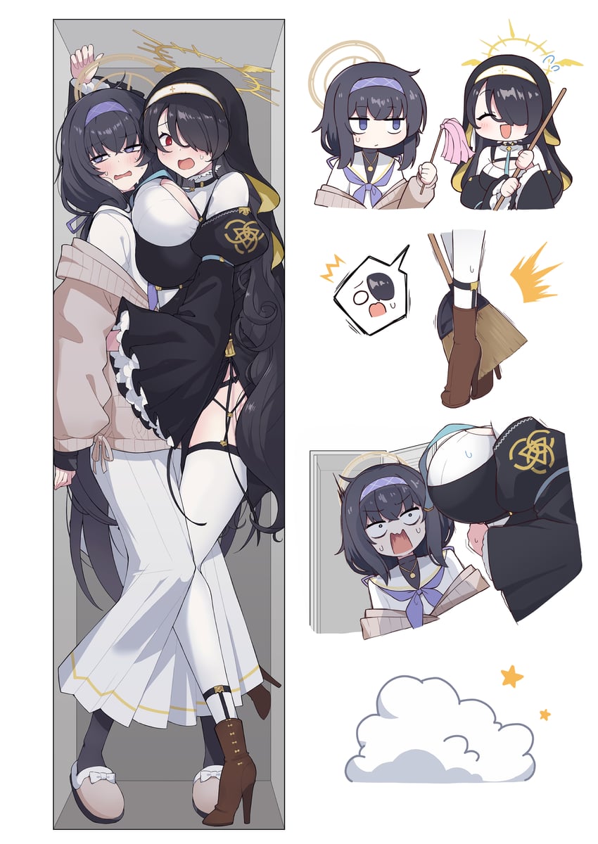 ui and hinata (blue archive) drawn by ousaka_(buppa_man)