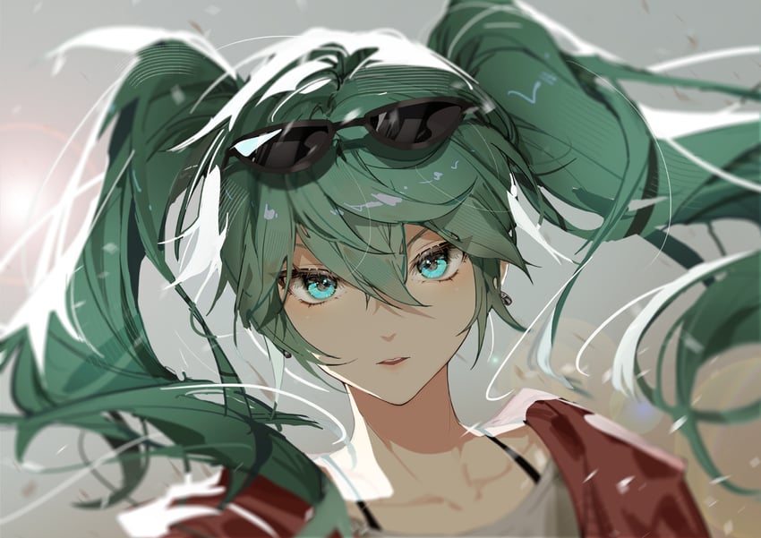 hatsune miku (vocaloid and 1 more) drawn by indai_(3330425)