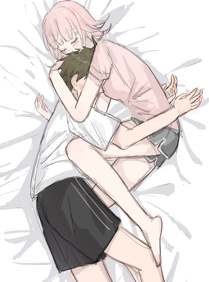 nanami chiaki and hinata hajime (danganronpa and 1 more) drawn by dontsu_(illu5i0ns)