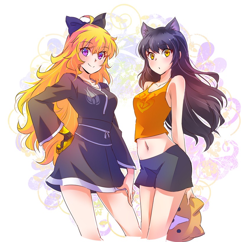 yang xiao long and blake belladonna (rwby) drawn by iesupa
