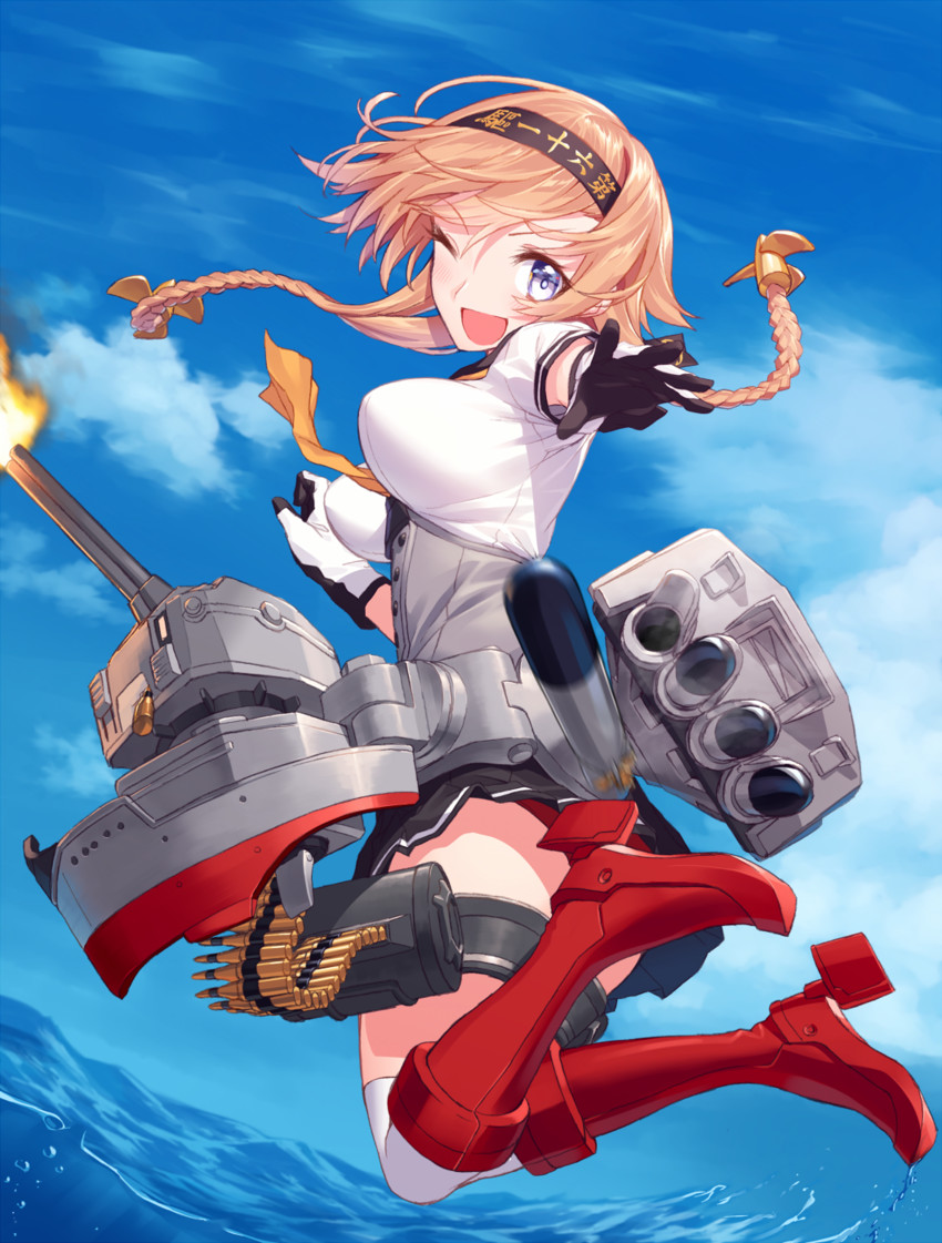 teruzuki and chou-10cm-hou-chan (kantai collection) drawn by blew_andwhite