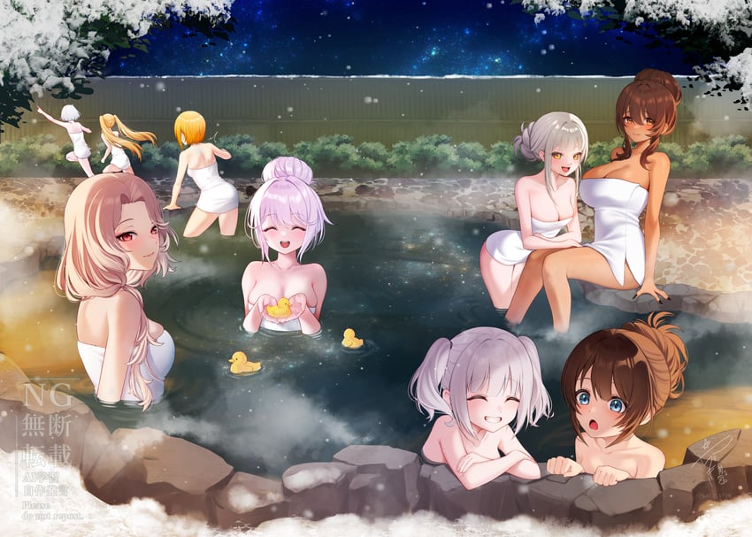 alice, noir, blanc, drake, laplace, and 4 more (goddess of victory: nikke) drawn by yazuki_(n_y_0714)