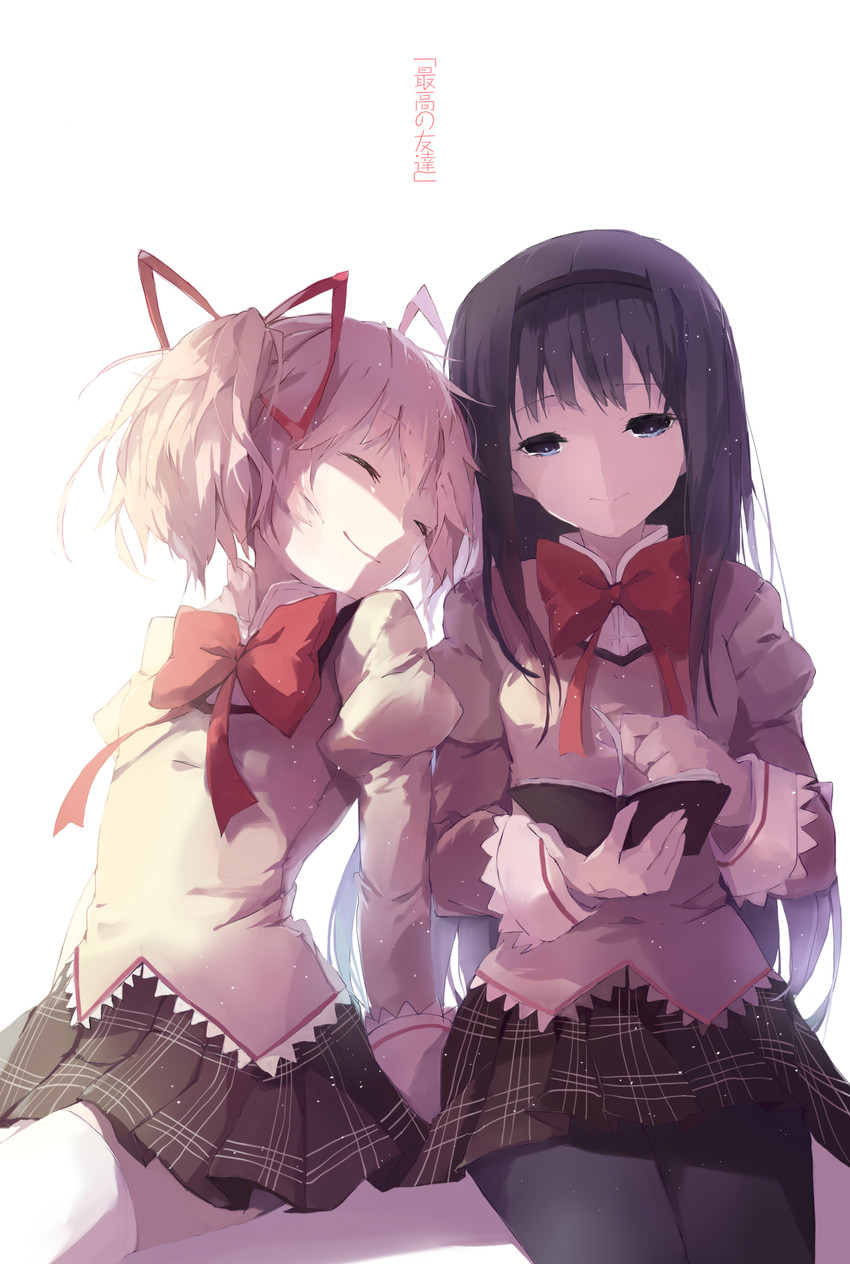 akemi homura and kaname madoka (mahou shoujo madoka magica) drawn by imoko_(imonatsuki)