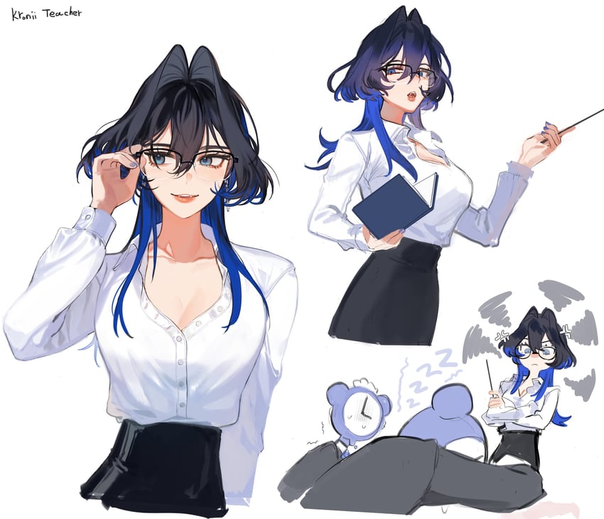 ouro kronii and kronie (hololive and 1 more) drawn by eus_ing