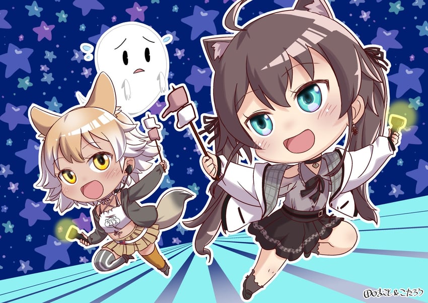 natsuiro matsuri and coyote (hololive and 3 more) drawn by taguchi_makoto