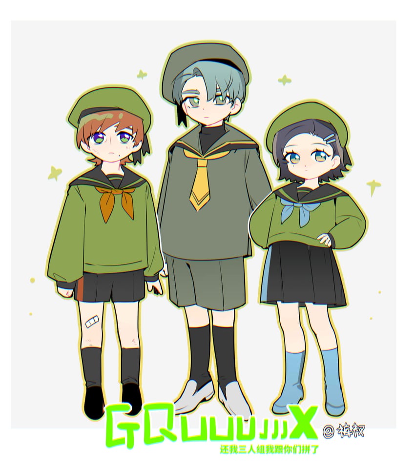 challia bull, comoli harcourt, and xavier olivette (gundam and 1 more) drawn by kucha_(ynn6c)