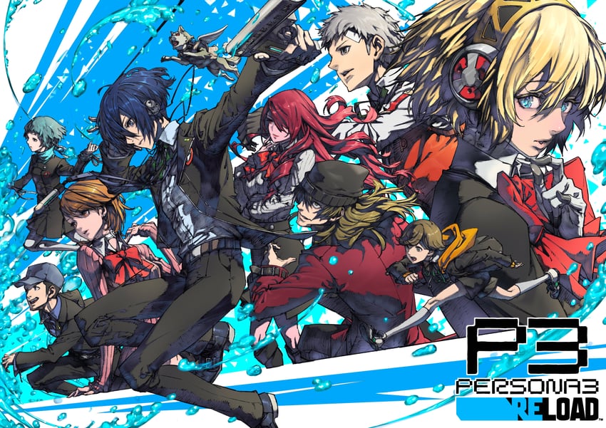 yuuki makoto, aigis, takeba yukari, kirijou mitsuru, yamagishi fuuka, and 5 more (persona and 2 more) drawn by kazama_raita