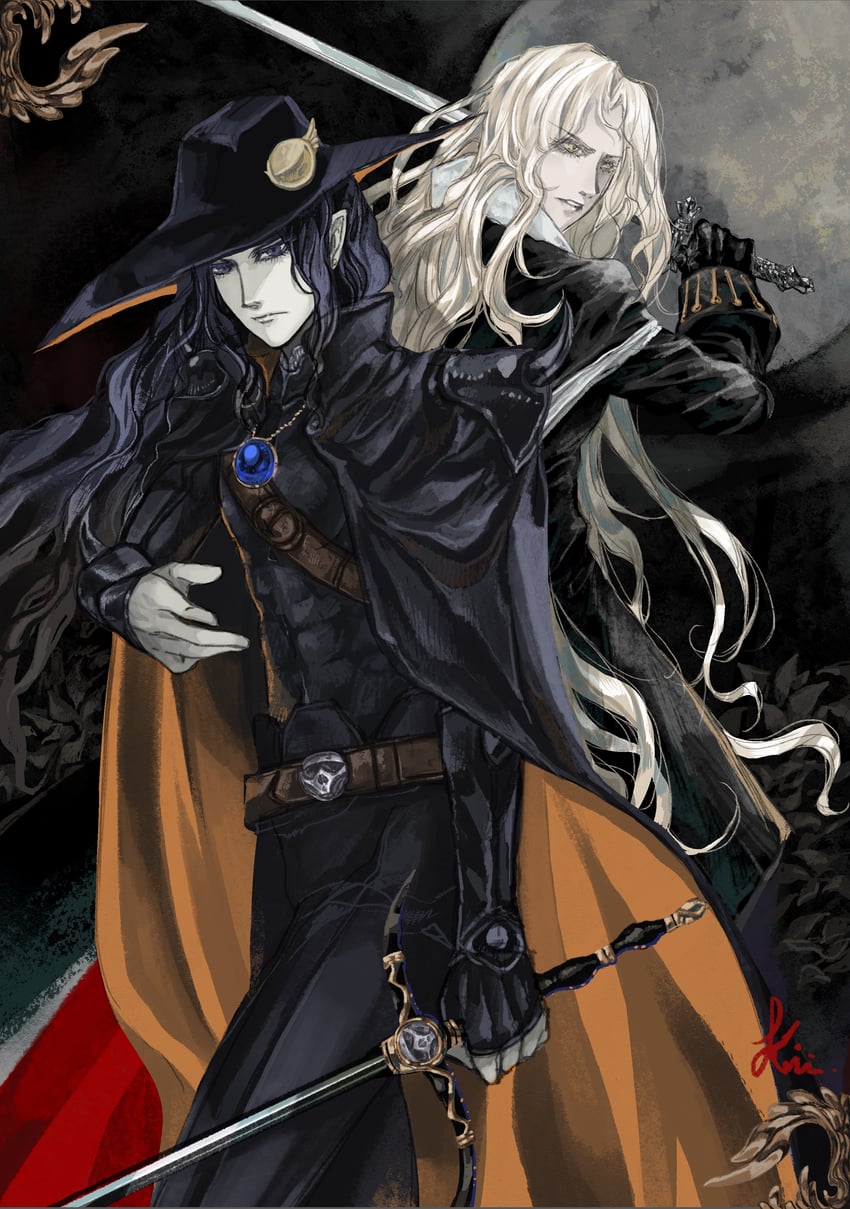 alucard and d (castlevania and 2 more) drawn by maggie15963
