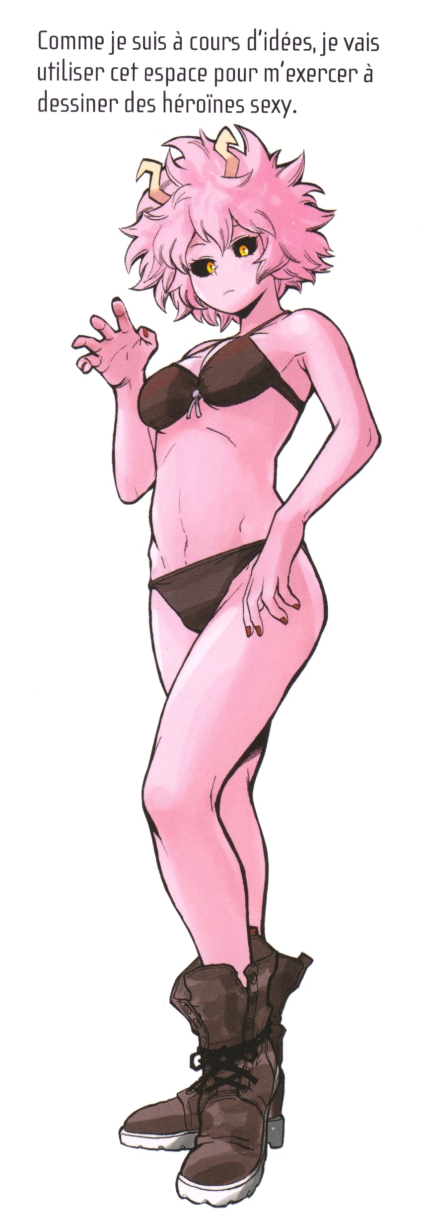 ashido mina (boku no hero academia) drawn by horikoshi_kouhei