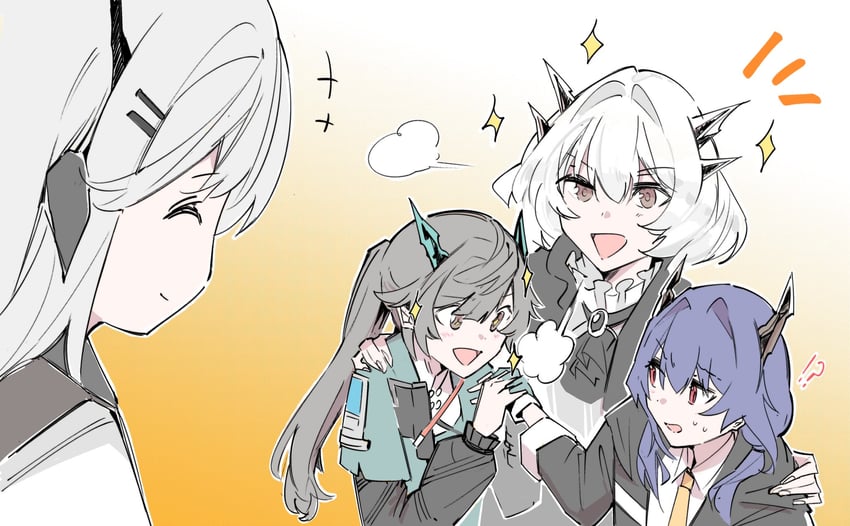 ch'en, talulah, alina, and chen qianyu (arknights and 1 more) drawn by chiriejjiyo
