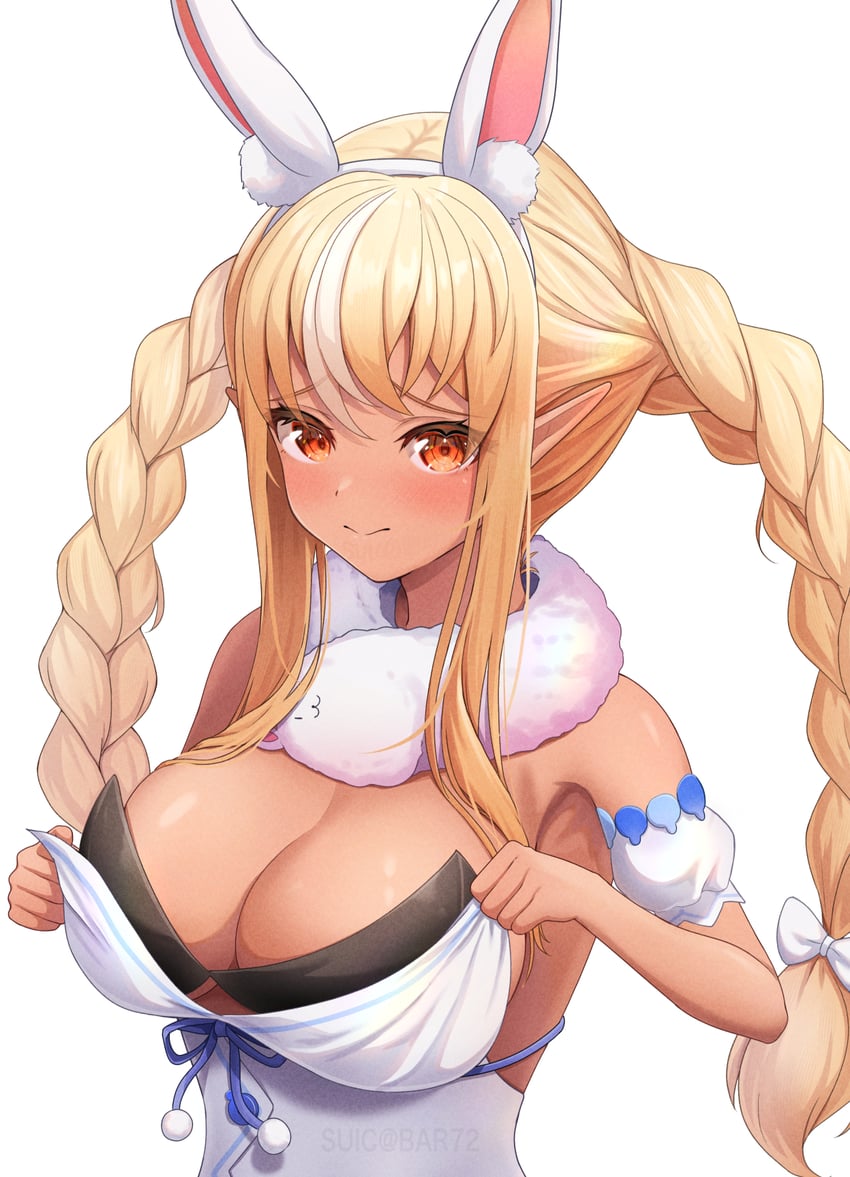 usada pekora, shiranui flare, and don-chan (hololive) drawn by suicabar72