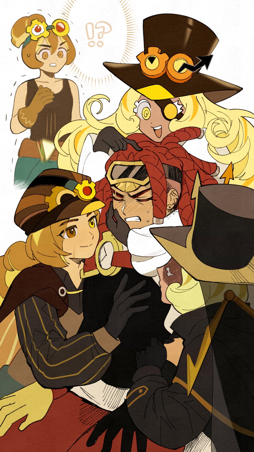 timekeeper cookie, croissant cookie, and string gummy cookie (cookie run and 1 more) drawn by hjoe8