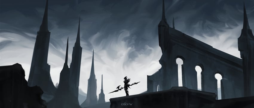estinien varlineau (final fantasy and 1 more) drawn by oikvw