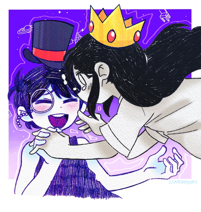 omori and aubrey (omori) drawn by lia_rouji