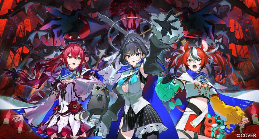 ouro kronii, hakos baelz, and irys (hololive and 2 more) drawn by teru2307