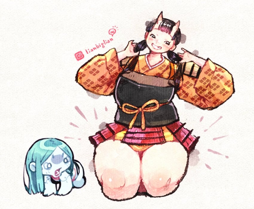 rebecca and inutade (dungeon meshi and 3 more) drawn by lianbiglian