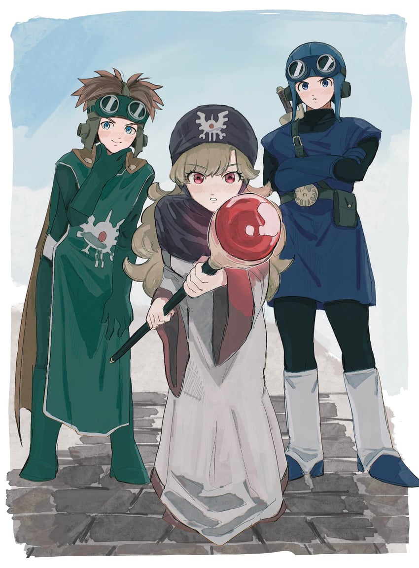 princess of moonbrook, prince of lorasia, and prince of samantoria (dragon quest and 1 more) drawn by yagkiku_d