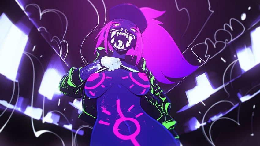 akali and k/da akali (league of legends) drawn by flou_(flou_art)