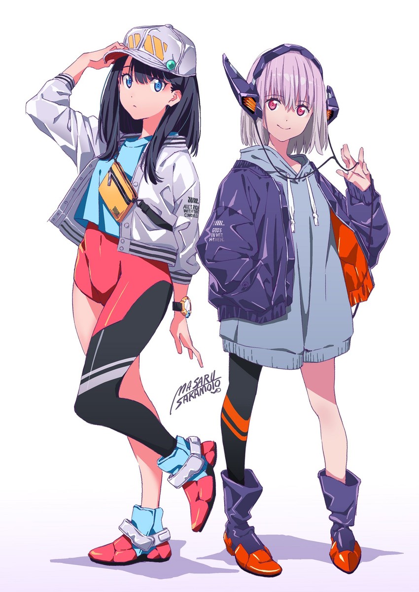 takarada rikka and shinjou akane (gridman universe and 1 more) drawn by sakamoto_masaru