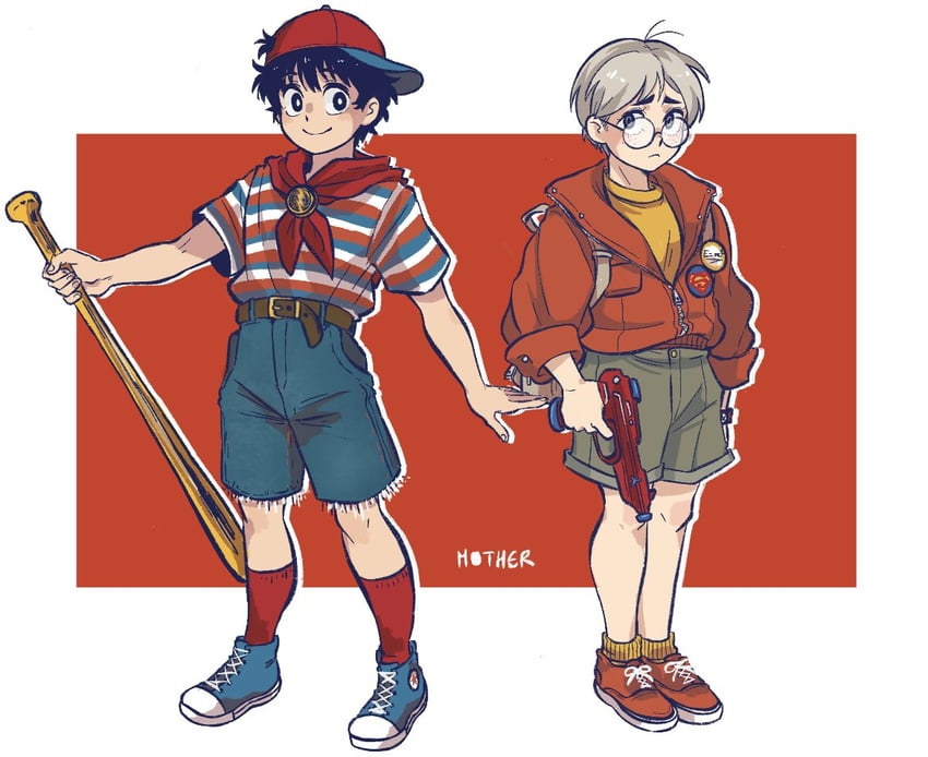 ninten and lloyd (mother and 1 more) drawn by duck_etc