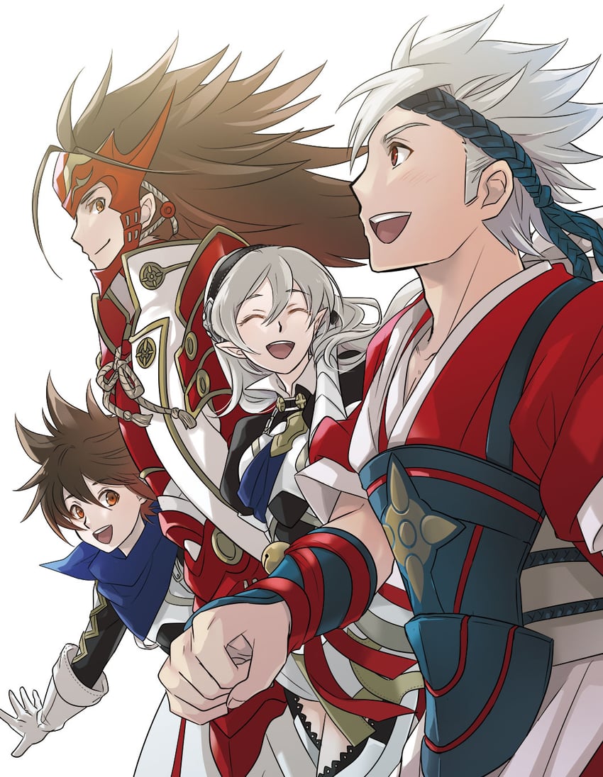 female corrin, ryoma, male kana, and shiro (fire emblem and 1 more) drawn by kano_ko