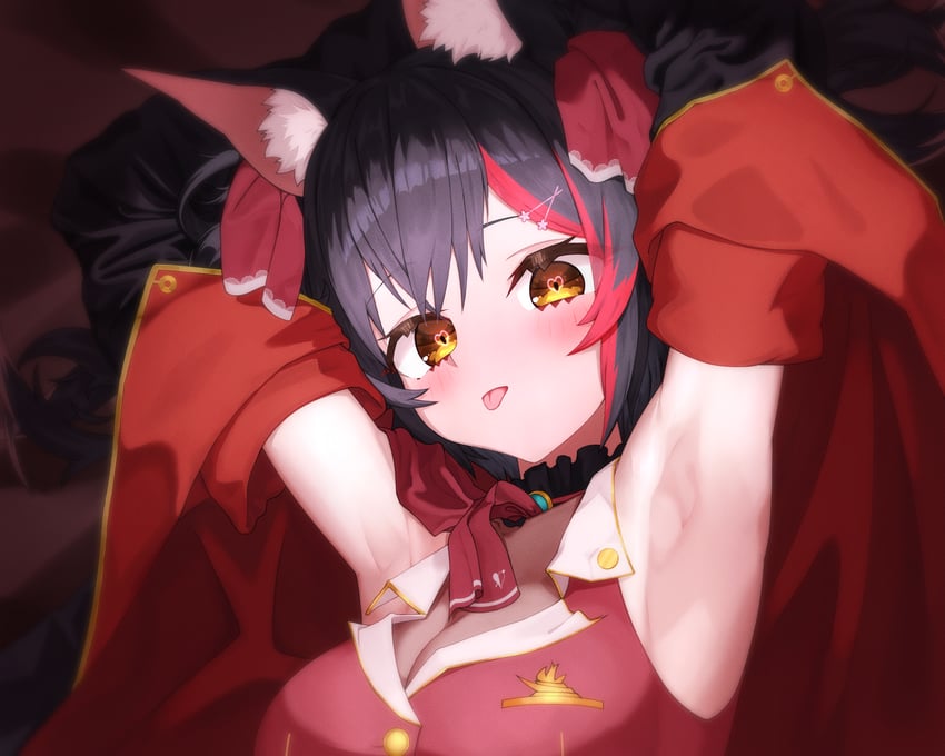 houshou marine and ookami mio (hololive) drawn by one_o_clcok