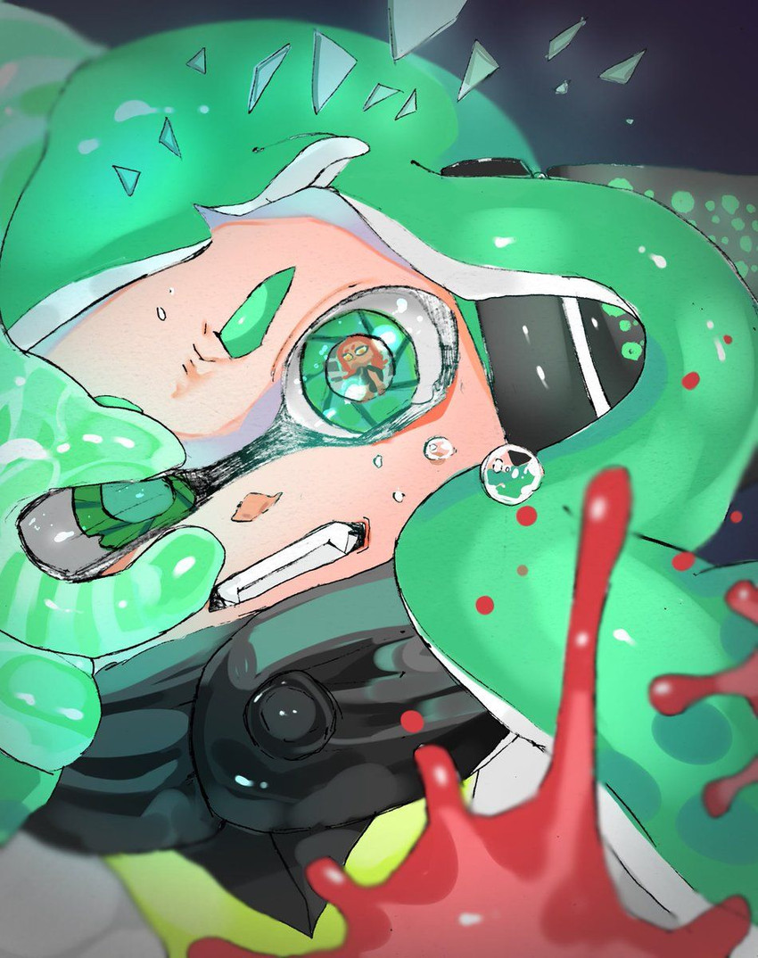inkling player character, inkling girl, agent 8, and agent 3 (splatoon and 2 more) drawn by nuinuitoon