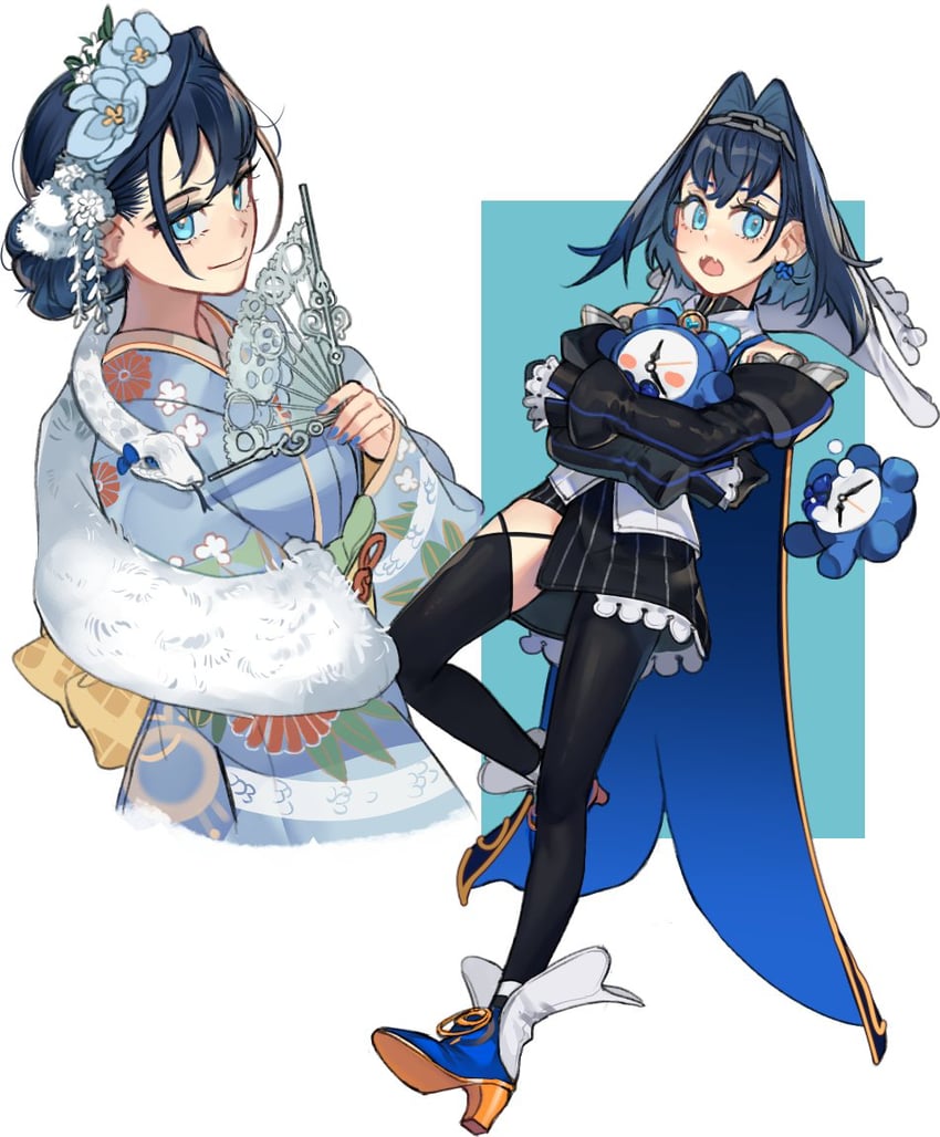 ouro kronii and kronie (hololive and 1 more) drawn by eus_ing